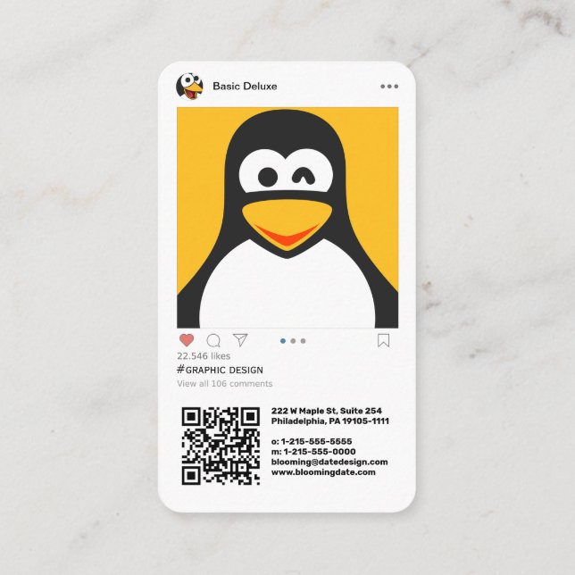 Instagram-Inspired Modern Business Card (Back)