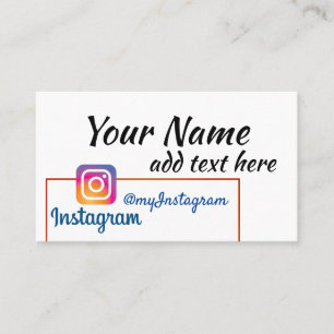 Instagram logo and photo any kind business card