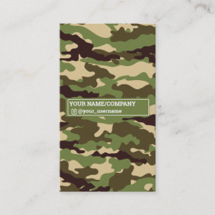 Instagram Military Army Camo Business Card