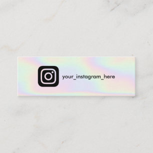 Instagram modern black holographic unicorn rainbow calling card