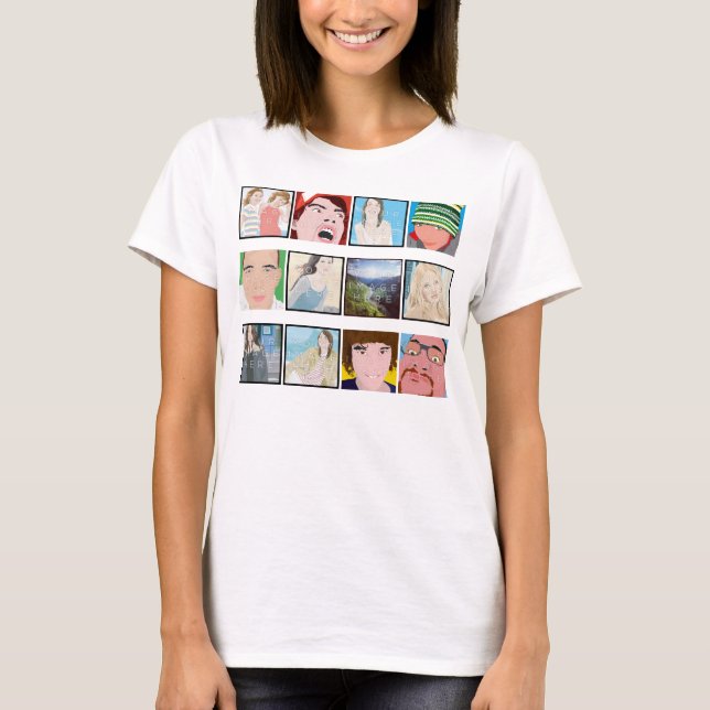 Instagram Mosaic Photo Personalised Ladies Apparel T-Shirt (Front)
