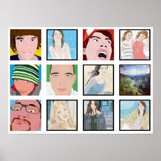 Instagram Mosaic Photo Personalised Poster Print (Front)