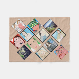 Instagram Mosaic Photo Tan Custom Fleece Blanket