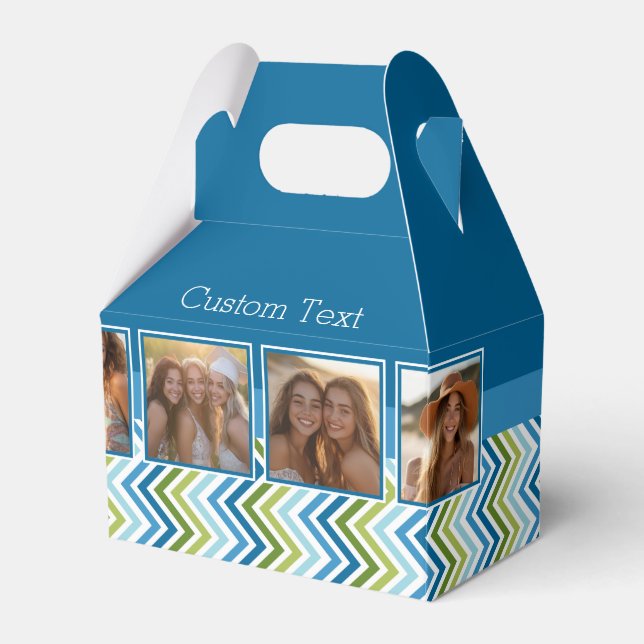 Instagram Photo Collage Colourful Chevrons Favour Box (Front Side)