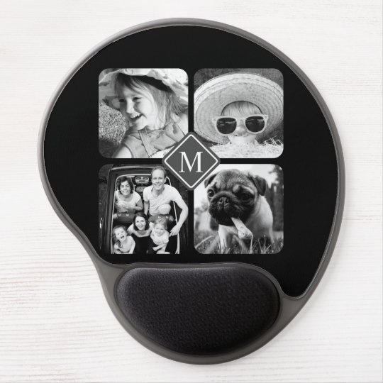 Instagram Photo Collage Monogram Custom Gel Mouse Mat Zazzle Co Uk