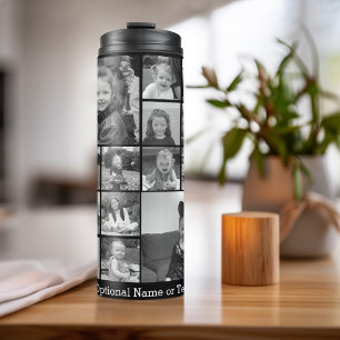 Instagram Photo Collage - Up to 14 photos Black Thermal Tumbler