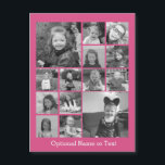 Instagram Photo Collage - Up to 14 photos Pink<br><div class="desc">A design with a colourful background. Use up to fourteen square photos to create a unique and personal gift. If you need to adjust the pictures,  click on the customise tool to make changes.</div>