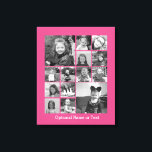 Instagram Photo Collage - Up to 14 photos Pink Canvas Print<br><div class="desc">A design with a colourful background. Use up to fourteen square photos to create a unique and personal gift. If you need to adjust the pictures,  click on the customise tool to make changes.</div>