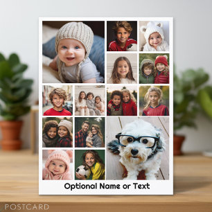 Instagram Photo Collage - Up to 14 photos White Postcard