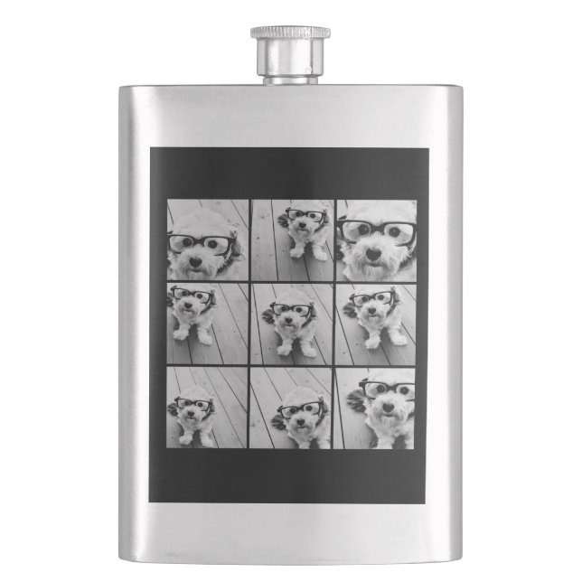 Instagram Photo Collage with 9 photos Hip Flask (Front)