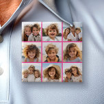 Instagram Photo Collage with 9 square photos 15 Cm Square Badge<br><div class="desc">Use your photos without frames on this one! Add your favourite pictures and snapshots to this strip for a fun memory keeper. An artistic way to display your best photo sharing pics.</div>