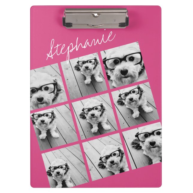Instagram Photo Collage with 9 square photos Clipboard (Front)