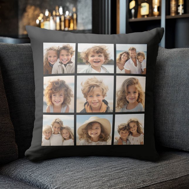 Instagram Photo Collage with 9 square photos Cushion (Photo Collage Pillow)