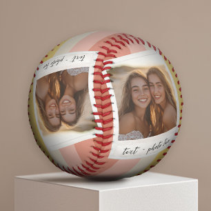 Instagram Photo Collage with Colorful Stripes Baseball