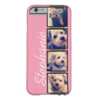 Instagram Photo Display - 4 photos pink name