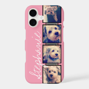 Instagram Photo Film Strip - 4 photos pink grey