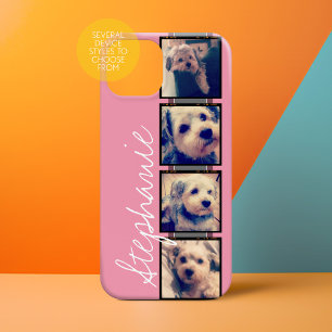 Instagram Photo Film Strip - 4 photos pink grey