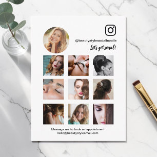 Instagram Photo Grid Collage Beauty Social Media Postcard