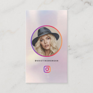 Instagram Photo Grid Follow Profile Holographic  Business Card