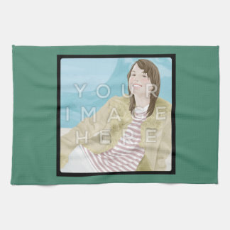Instagram Photo Personalised Green Kitchen Towel