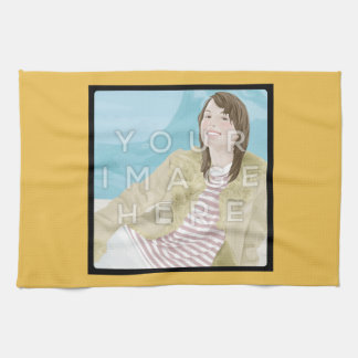 Instagram Photo Personalised Yellow Kitchen Towel