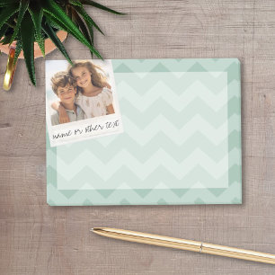 Instagram Photo Retro frame Custom Text Mint Green Post-it Notes
