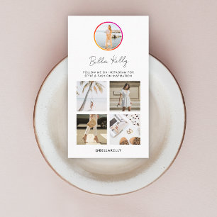 Instagram Photo Social Media Followers QR Code Business Card