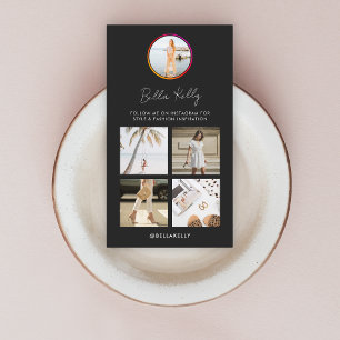 Instagram Photo Social Media Influencer Black Business Card