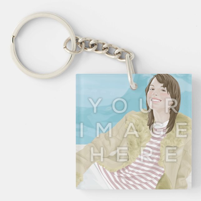 Instagram Photo Square Image Acrylic Keychain (Front)