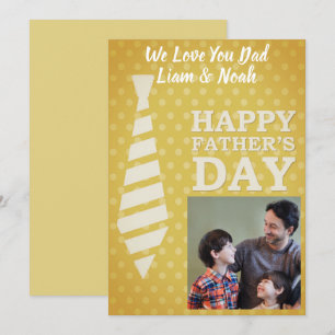 Instagram Photo Tie Golden Dots Fathers Day Card