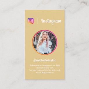 Instagram photo trendy social media modern yellow calling card