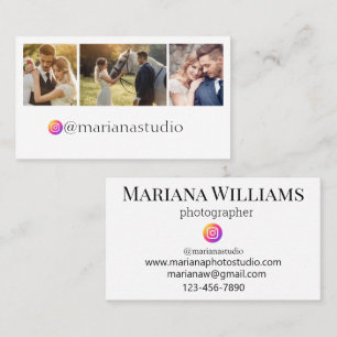 instagram photographer 3 photos minimalist chic business card