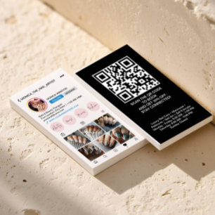 Instagram Profile 6 Photo Grid Follow Me QRCODE  Business Card