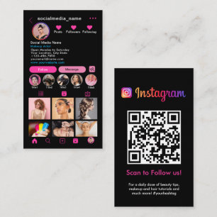 Instagram Profile Photo Grid Follow Me QR code Business Card