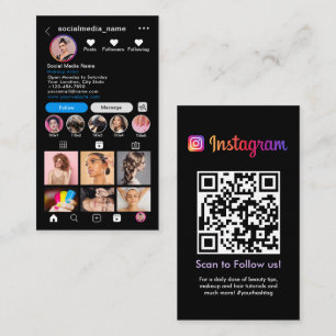 Instagram Profile Photo Grid Follow Me QR code Business Card