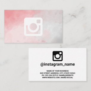 Instagram Promotional Logo   Watercolor Business Card