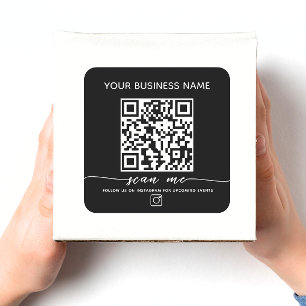 Instagram QR code and custom text  Square Sticker