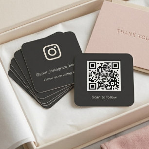 Instagram QR Code Follow Custom Social Media Square Business Card