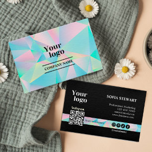 Instagram Qr Code Holographic Social Media Follow Business Card
