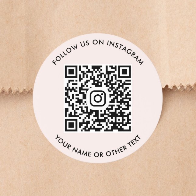 Instagram QR Code Pink Classic Round Sticker (Creator Uploaded)