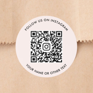 Instagram QR Code Pink Stickers Roll
