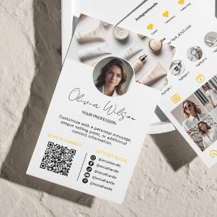 Instagram Scan To Connect QR Code Yellow Business Card