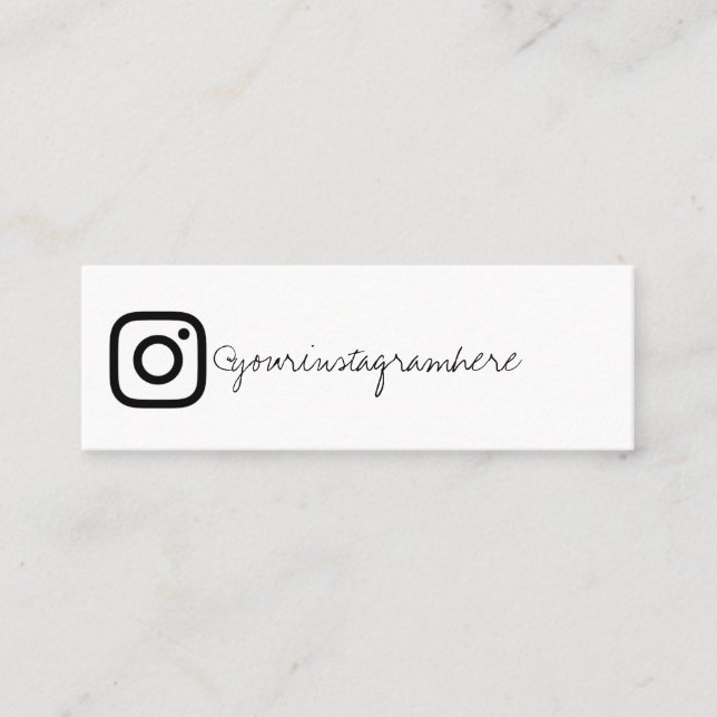 instagram social media black white business card (Front)