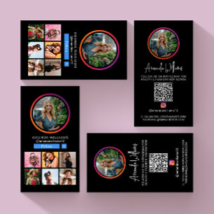 Instagram Social Media Follow Me Photo QR Code Business Card