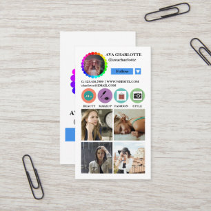 Instagram Social Media Follow Profile Photo Grid Business Card