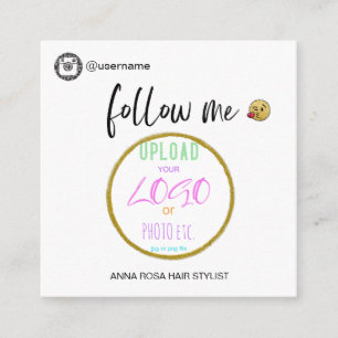 *~* INSTAGRAM  Social Media LOGO  Emoji QR code    Square Business Card