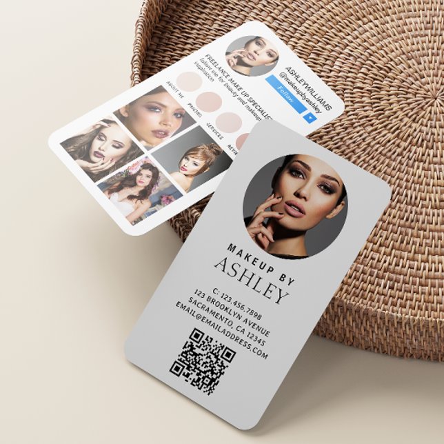 Instagram Social Media Simple Makeup  Business Card (Creator Uploaded)