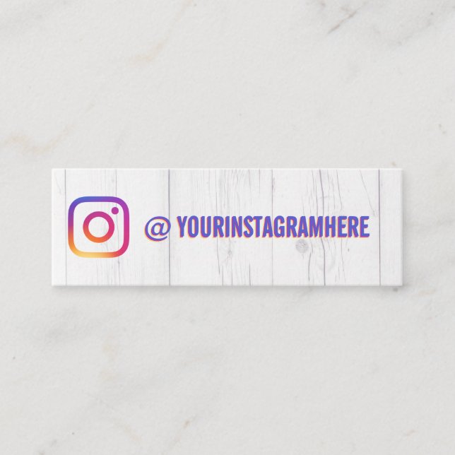 Instagram Social Media user name Mini Business Card (Front)