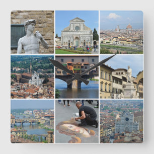 Instagram style travel photo square wall clock