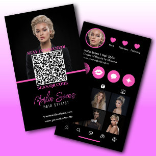Instagram Template Design Beauty Artist Hair Nails Business Card
